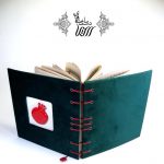 Handmade journal with pomegranate ceramic plaque